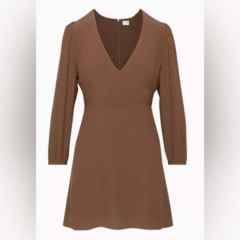 Aritzia Sunday Best Grayson Cognac Dress, Size 4